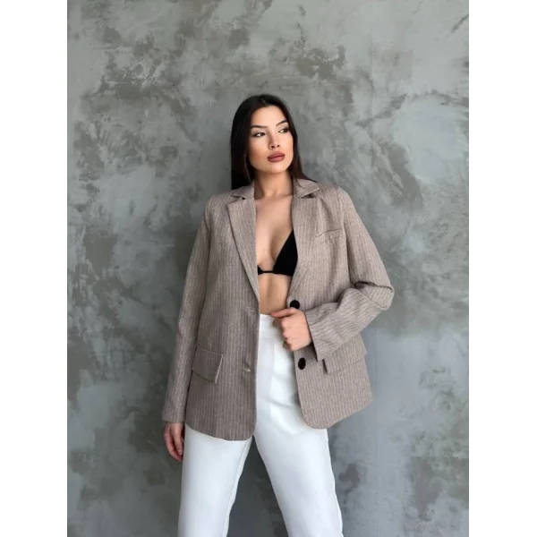 Çizgi Desenli Ceket