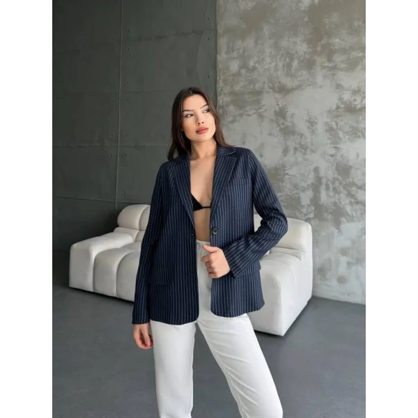 Çizgi Desenli Ceket