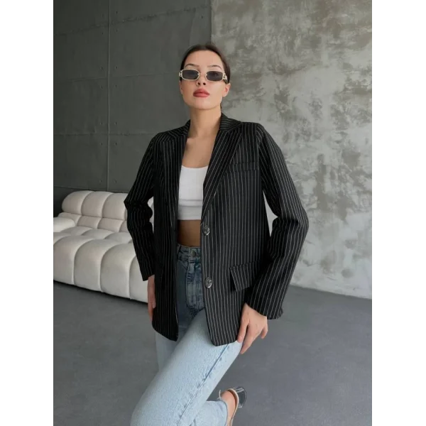Çizgi Desenli Ceket