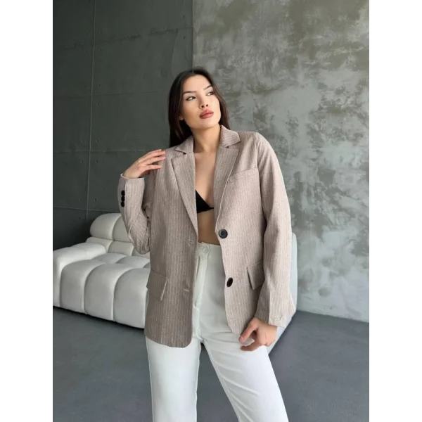 Çizgi Desenli Ceket