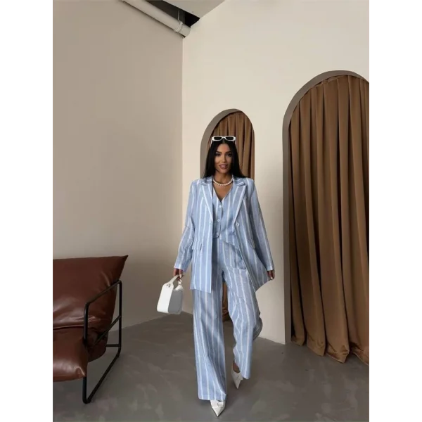 ÇİZGİİ CEKET KETEN  avi