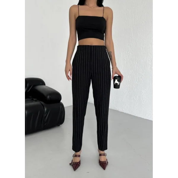 Çi̇zgi̇li̇ Bel asti̇kli̇ Pantolon