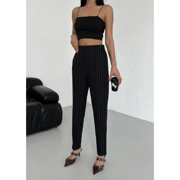 Çi̇zgi̇li̇ Bel asti̇kli̇ Pantolon