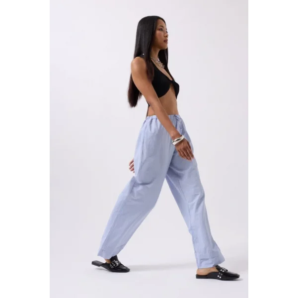 Çizgili Bel Lastikli Pantolon