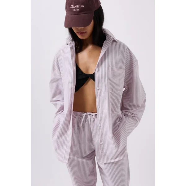 Çizgili Cep Detay Gömlek
