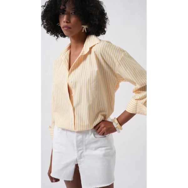Çizgili Detay Oversize Gömlek