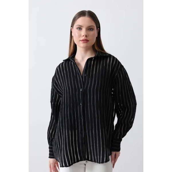 Çizgili Gömlek  iyah