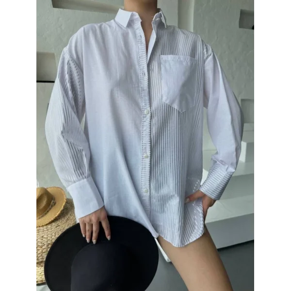 Çizgili Oversize Gömlek