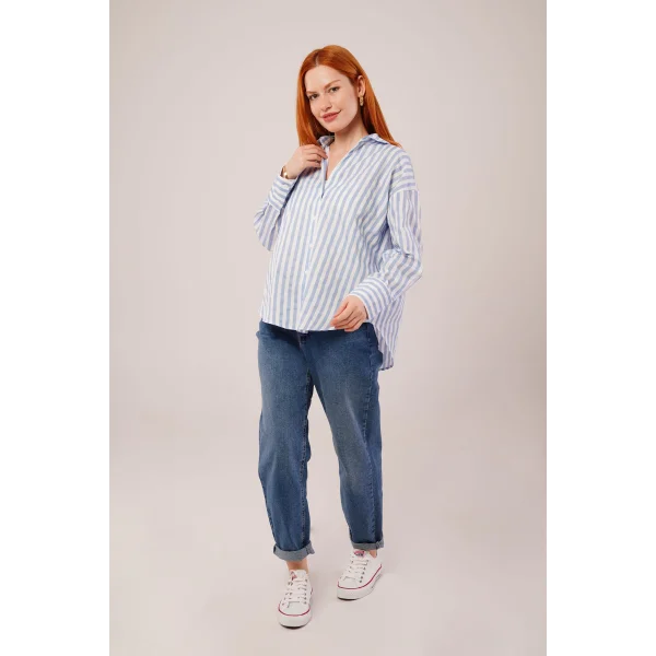 Çizgili Rahat Kesim avi Gömlek