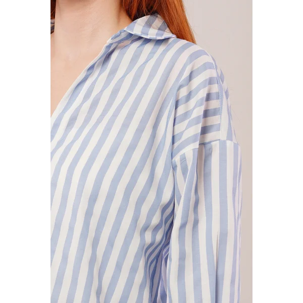 Çizgili Rahat Kesim avi Gömlek