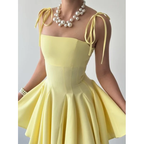 Clara Askılı Mini Elbise