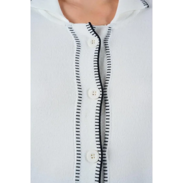 Çoban Dikişli Pantolon Takım  EkruSiyah