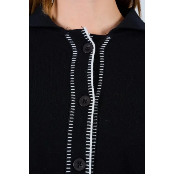 Çoban Dikişli Pantolon Takım  SiyahEkru