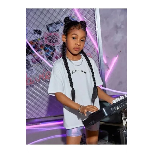 Çocuk Unisex Baskılı T-Shirt - Beyaz