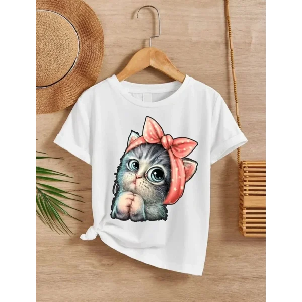 Çocuk Unisex Baskılı T-Shirt - Beyaz