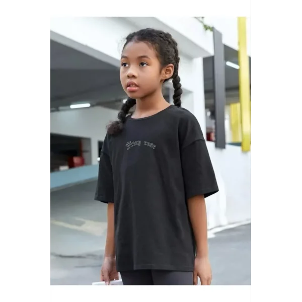 Çocuk Unisex Baskılı T-Shirt - Siyah