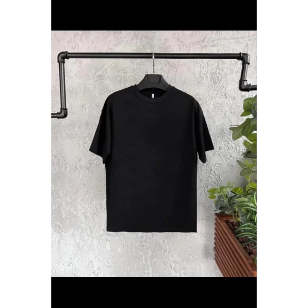 Çocuk Unisex Kapüşonlu Özel Tasarım Basic Tshirt - Siyah