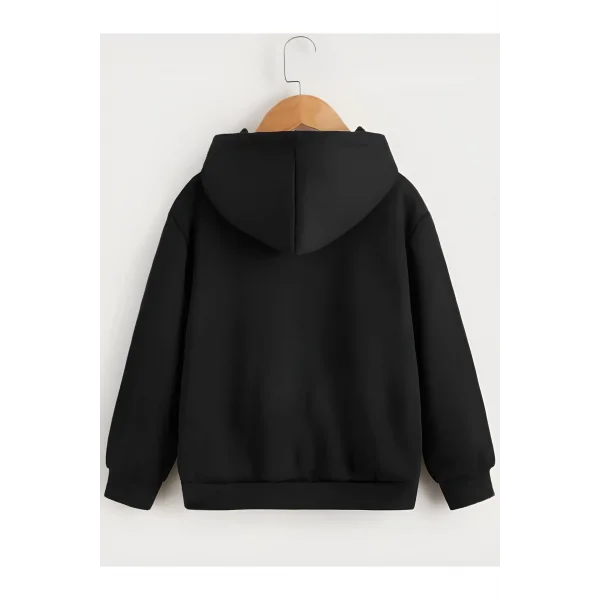 Çocuk Unisex Kapüşonlu The End Baskılı Sweatshirt - Siyah