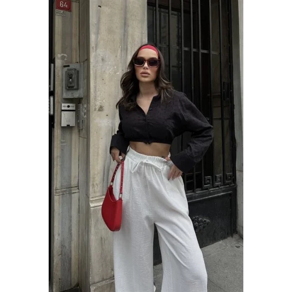 Coline Fistolu Crop Gömlek 3254-08