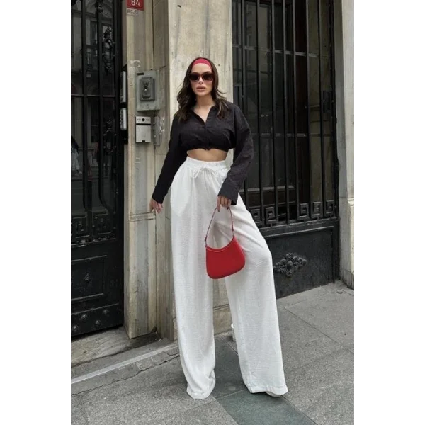 Coline Fistolu Crop Gömlek 3254-08