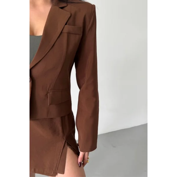 CROP CEKET - KISA ETEK TAKIM - Kahverengi