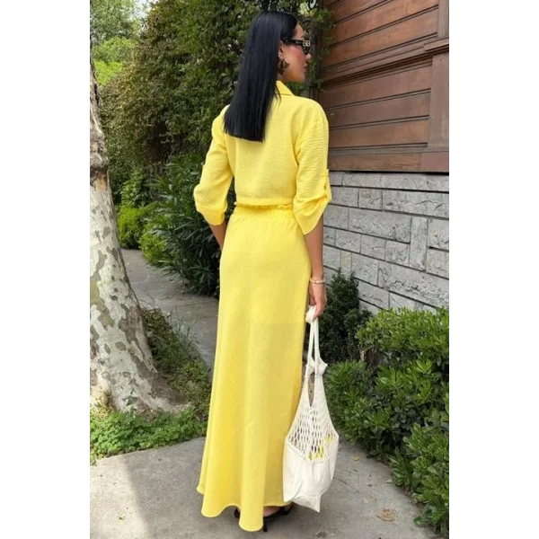 Crop Gömlekli Ve Eteği Büzgülü Tasarım Takım 10201