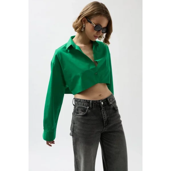 Crop Oversize Gömlek