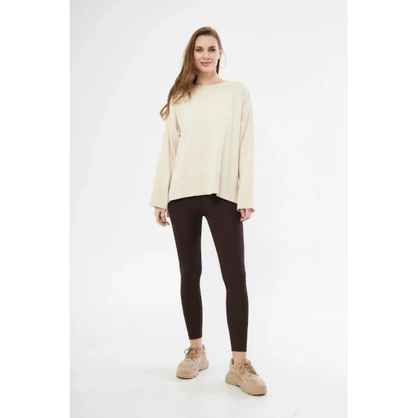 Dalgıç Yüksel Bel Baskılı Tayt - Bordo