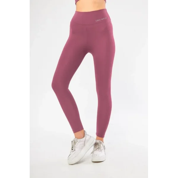 Dalgıç Yüksel Bel Baskılı Tayt - Mor