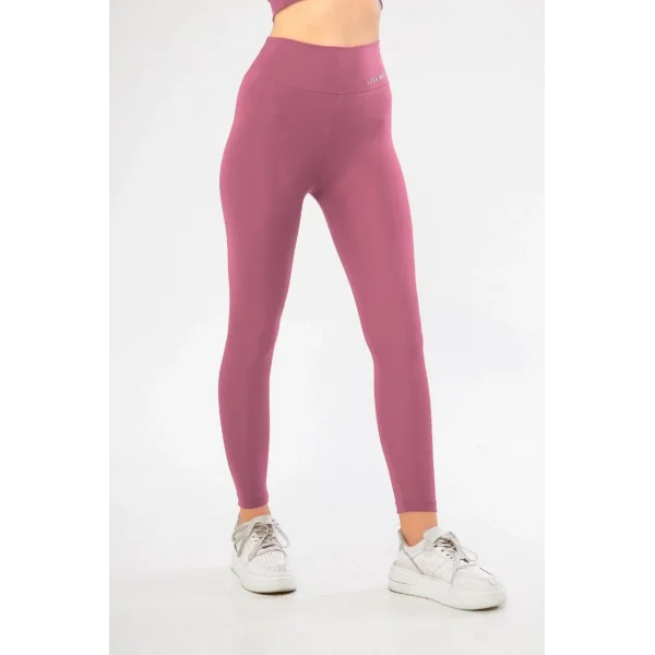 Kadın Yüksek Bel Toparlayıcı Likralı dalgıç Spor Tayt  Esnek Rahat Kalıp - Mor