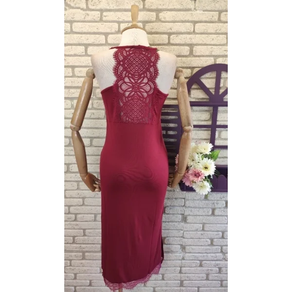 Dantel Detay Viskon Elbise