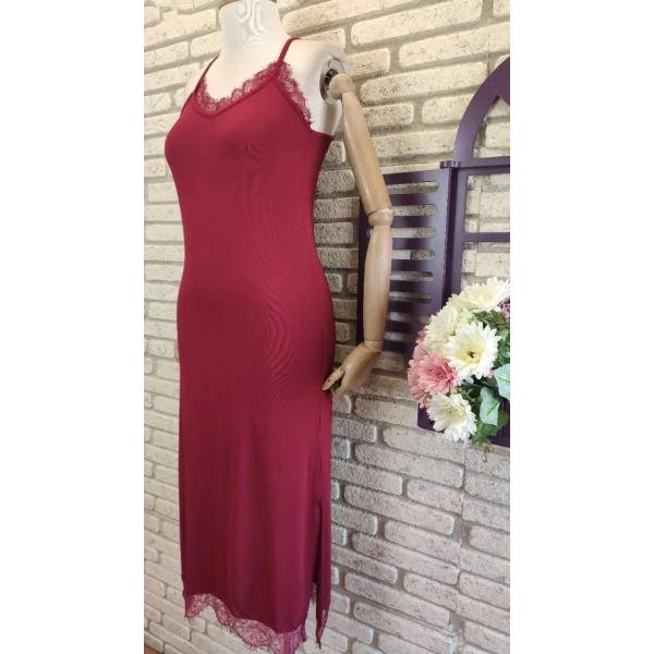 Dantel Detay Viskon Elbise