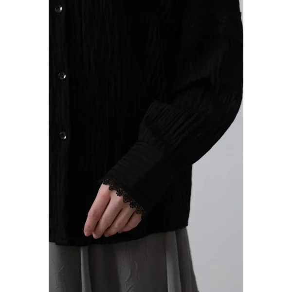 Dantel Detaylı Gömlek  iyah