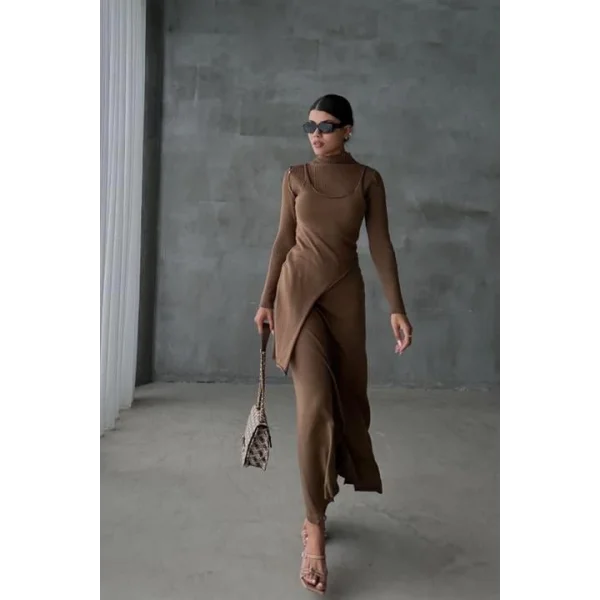 Dasha Düğme Detaylı Midi Takım  9475-23