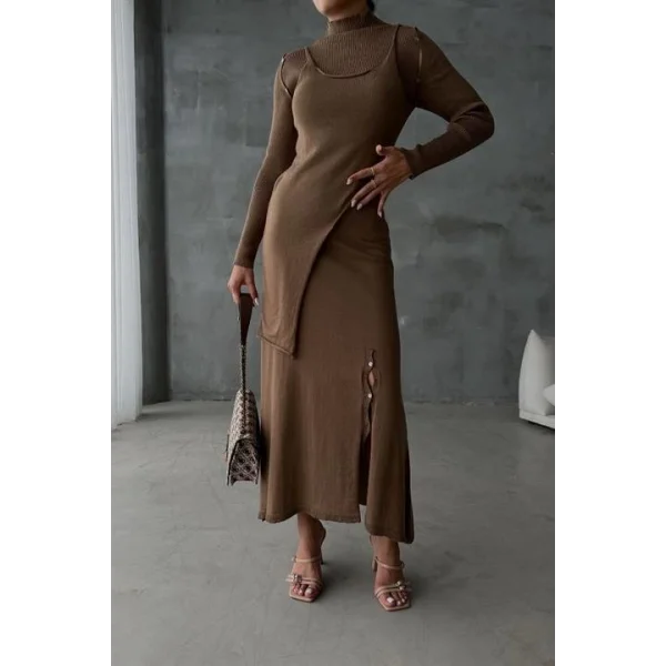 Dasha Düğme Detaylı Midi Takım  9475-23