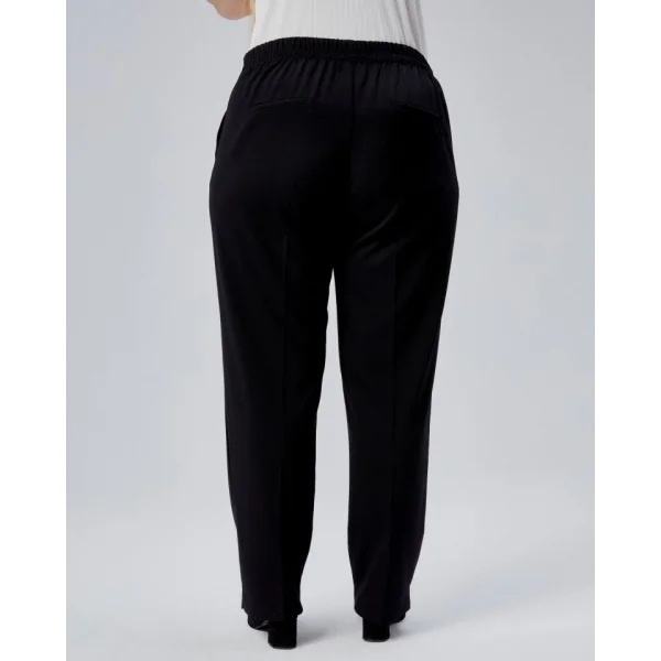 Dekorati̇f Düğmeli̇ Arka Bel Lasti̇kli̇ Büyük Beden Pantolon