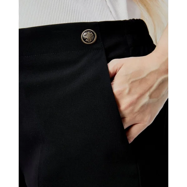 Dekorati̇f Düğmeli̇ Arka Bel Lasti̇kli̇ Büyük Beden Pantolon