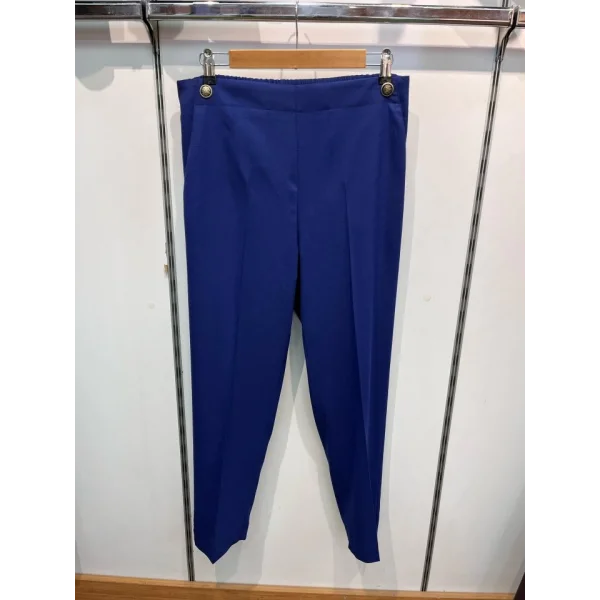 Dekorati̇f Düğmeli̇ Arka Bel Lasti̇kli̇ Pantolon