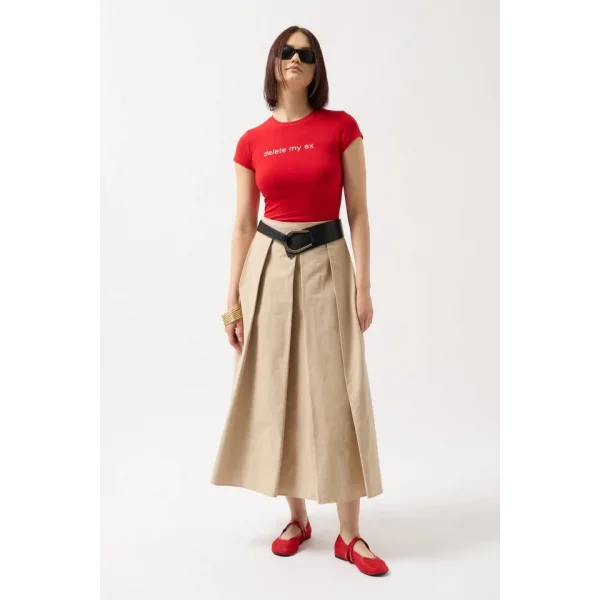 Delete My Ex Baskılı Likralı Crop T-Shirt