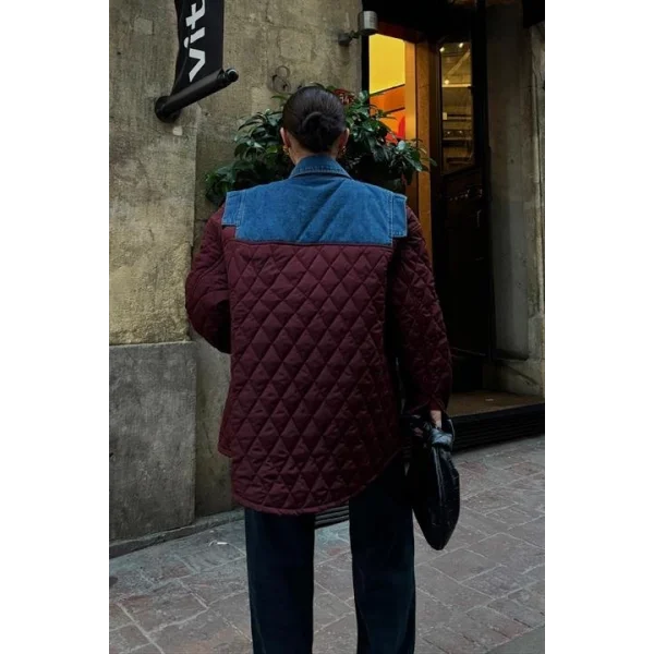 Denim Garnili Kapitone Ceket 7071