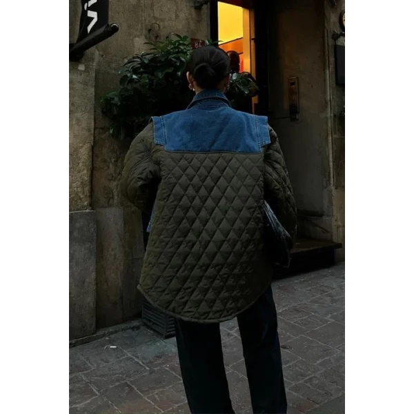 Denim Garnili Kapitone Ceket 7071