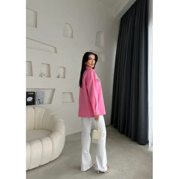 DENİZ KABUKU GABARDİN GÖEK  Pembe