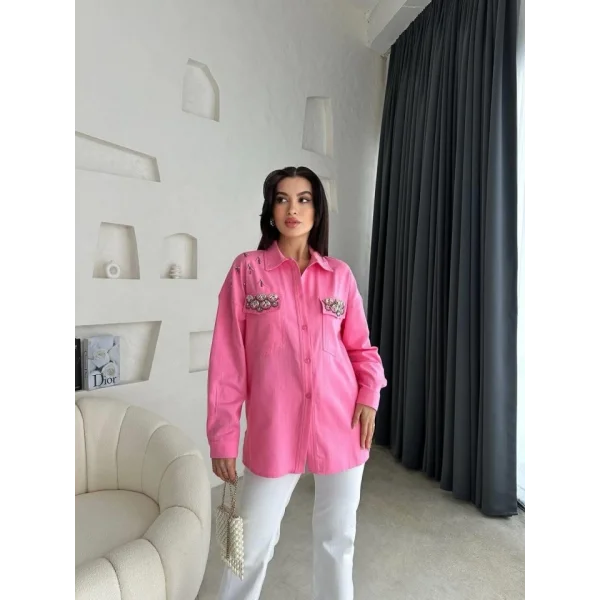 DENİZ KABUKU GABARDİN GÖEK  Pembe