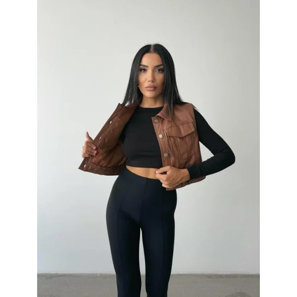 DERİ CROP YEEK  Kahverengi