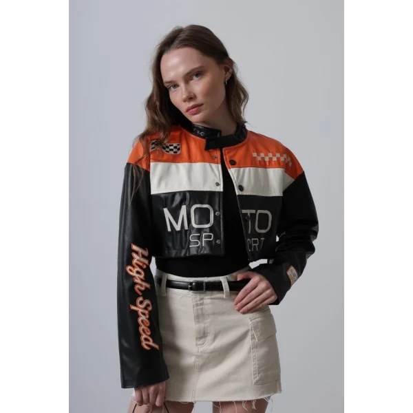 Deri otor Biker  iyahTuruncu