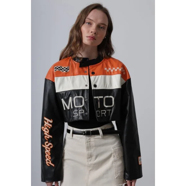 Deri otor Biker  iyahTuruncu