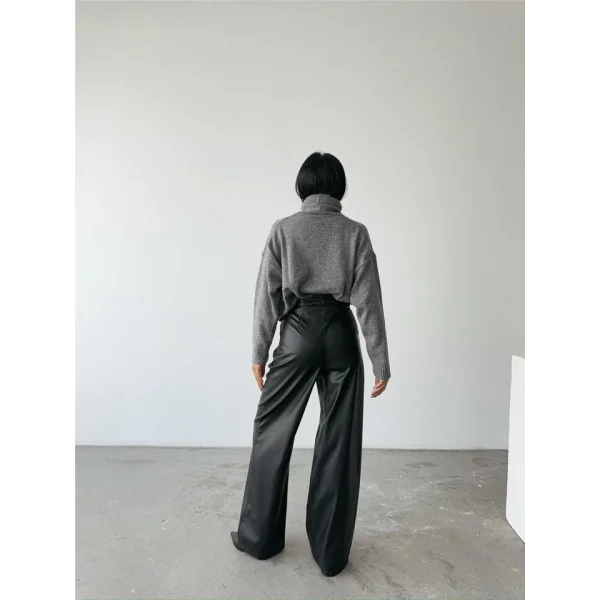 DERİ PAAZZO PANTOON BORU PAÇA  iyah