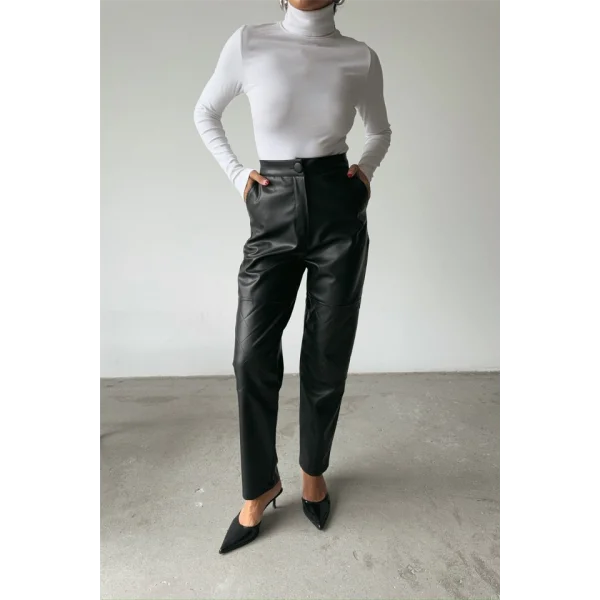 DERİ PANTOON DİZ PARÇAI  iyah