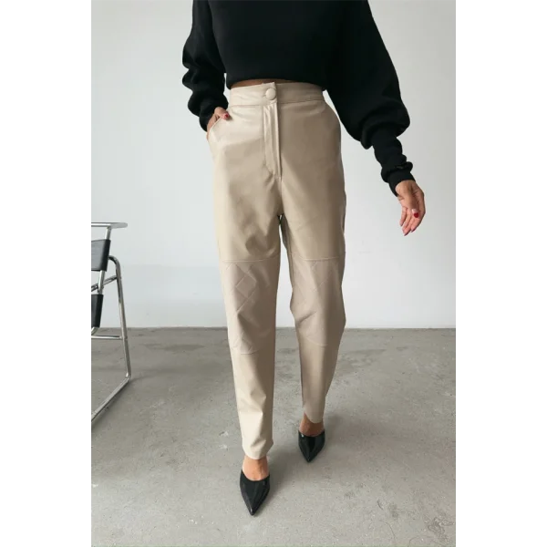 DERİ PANTOON DİZ PARÇAI  Taş