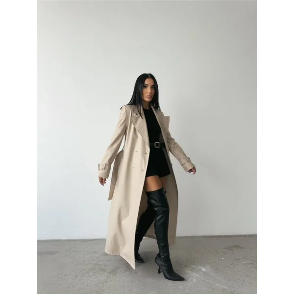 DERİ TRENÇKOT - Taş